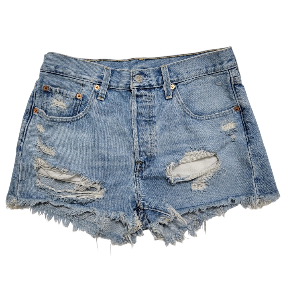 Levi's | Premium 501 Original Fit High Rise Cutoff Denim Jean Shorts Fault Line
